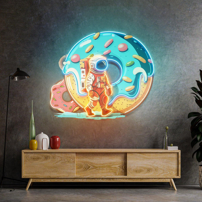 Astronaut Donut Led Neon Acrylic Artwork - Custom Neon Signs | LED Neon Signs | Zanvis Neon®