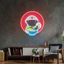 Astronaut Eating Ramen Led Neon Acrylic Artwork - Custom Neon Signs | LED Neon Signs | Zanvis Neon®