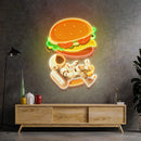 Astronaut and Burger Led Neon Acrylic Artwork - Custom Neon Signs | LED Neon Signs | Zanvis Neon®