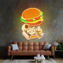 Astronaut and Burger Led Neon Acrylic Artwork - Custom Neon Signs | LED Neon Signs | Zanvis Neon®