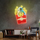 Astronaut on Chips Led Neon Acrylic Artwork - Custom Neon Signs | LED Neon Signs | Zanvis Neon®