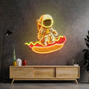 Astronaut on Hotdog Led Neon Acrylic Artwork - Custom Neon Signs | LED Neon Signs | Zanvis Neon®