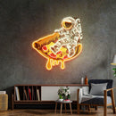 Astronaut on Pizza Mat Led Neon Acrylic Artwork - Custom Neon Signs | LED Neon Signs | Zanvis Neon®