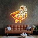 Astronaut on Pizza Mat Led Neon Acrylic Artwork - Custom Neon Signs | LED Neon Signs | Zanvis Neon®