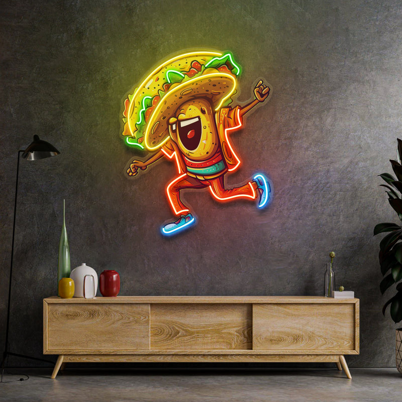 Taco Dancing LED Neon Sign Light Pop Art
