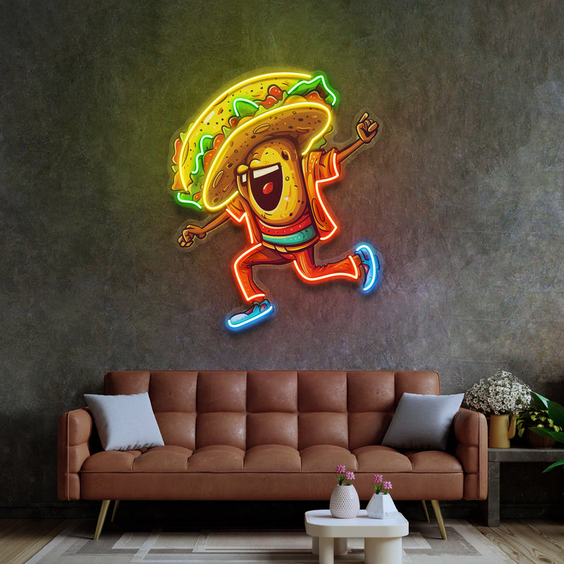 Taco Dancing LED Neon Sign Light Pop Art