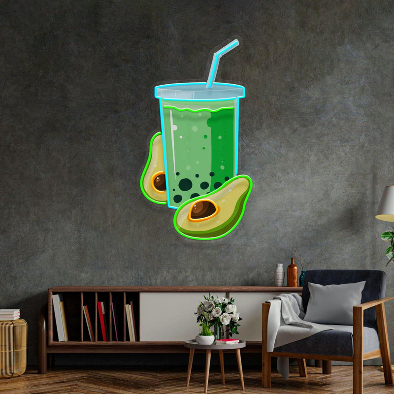 Avocado Smoothie Led Neon Acrylic Artwork - Custom Neon Signs | LED Neon Signs | Zanvis Neon®
