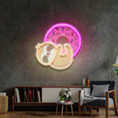 Bear Hugging Donuts LED Neon Sign Light Pop Art