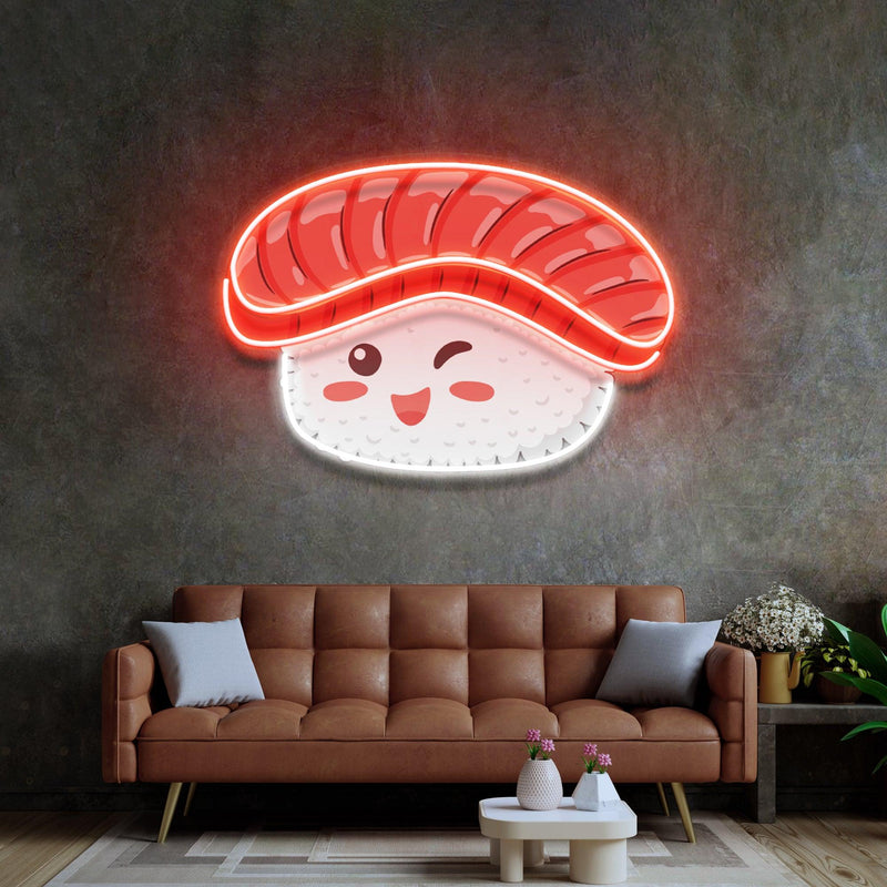 Beef Sushi Led Neon Acrylic Artwork - Custom Neon Signs | LED Neon Signs | Zanvis Neon®