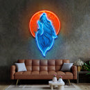 Blue Wolf Head LED Neon Sign Light Pop Art