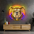 Bulldog Head Mascot LED Neon Sign Light Pop Art