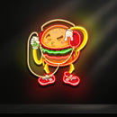 Burger Beats Mode LED Neon Sign Light Pop Art