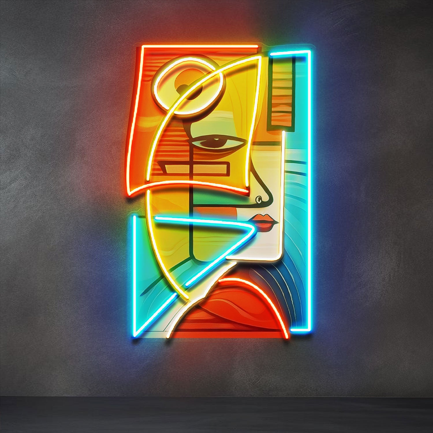 Charming Woman Face Abstract Art LED Neon Sign Light Pop Art