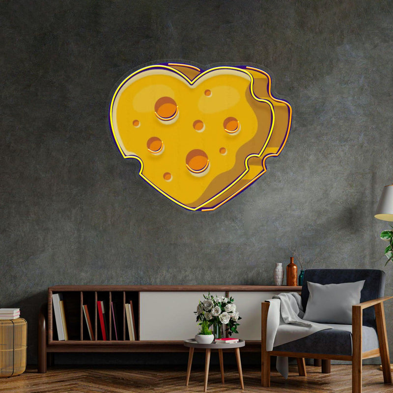 Cheese Heart Led Neon Acrylic Artwork