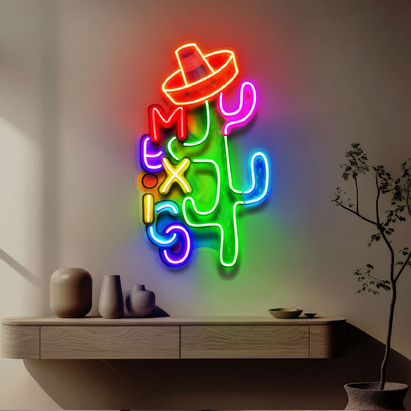 Colorful Mexican Theme Design Abstract Art LED Neon Sign Light Pop Art