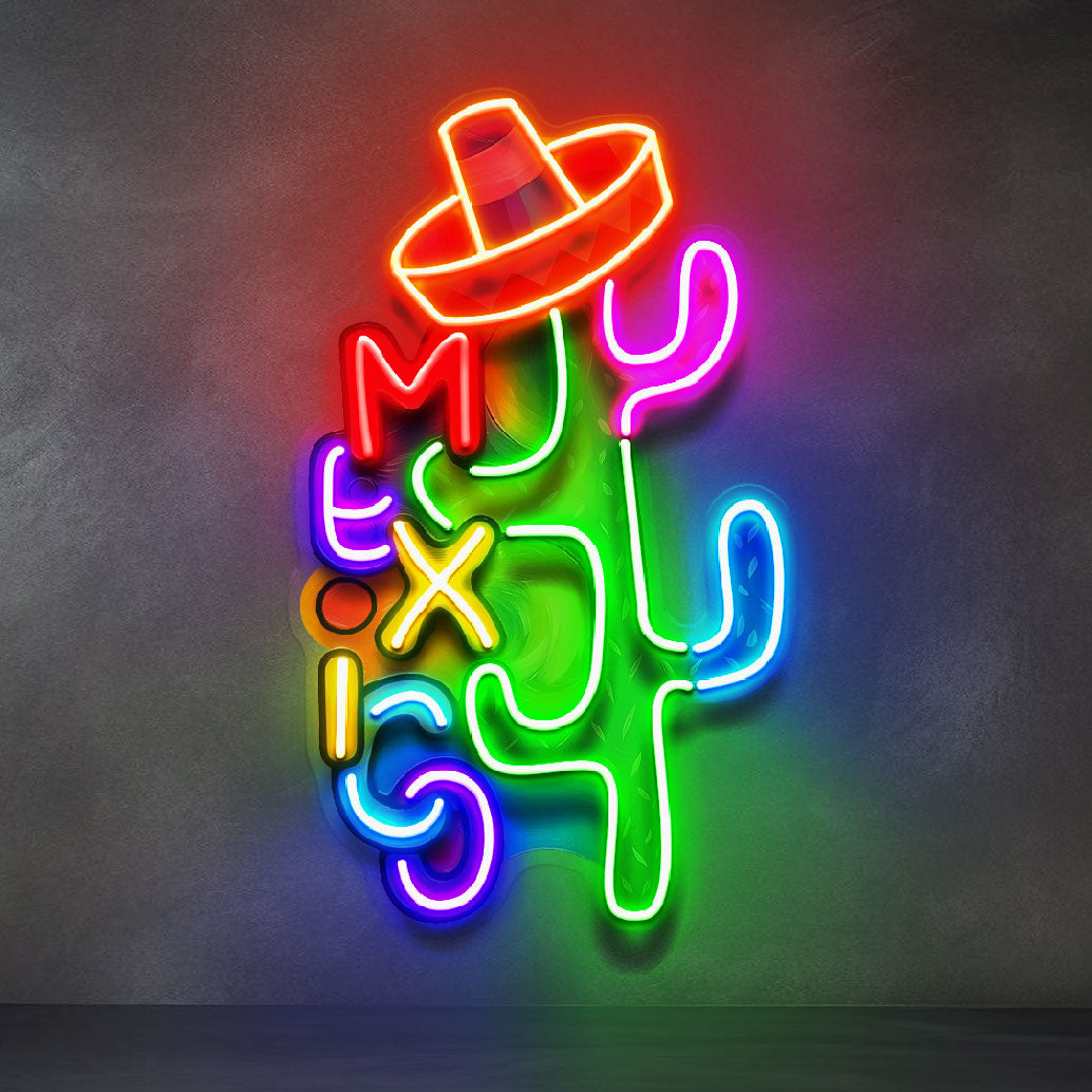 Colorful Mexican Theme Design Abstract Art LED Neon Sign Light Pop Art