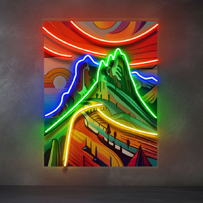 Colorful Mountainscape Abstract Art LED Neon Sign Light Pop Art