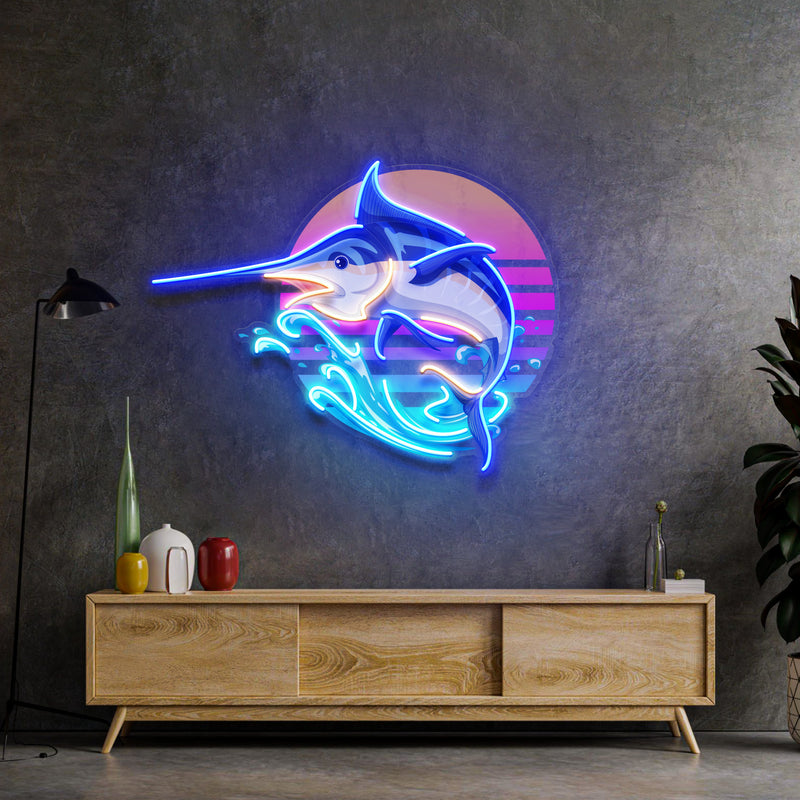 Colorful Ocean Fishing LED Neon Sign Light Pop Art