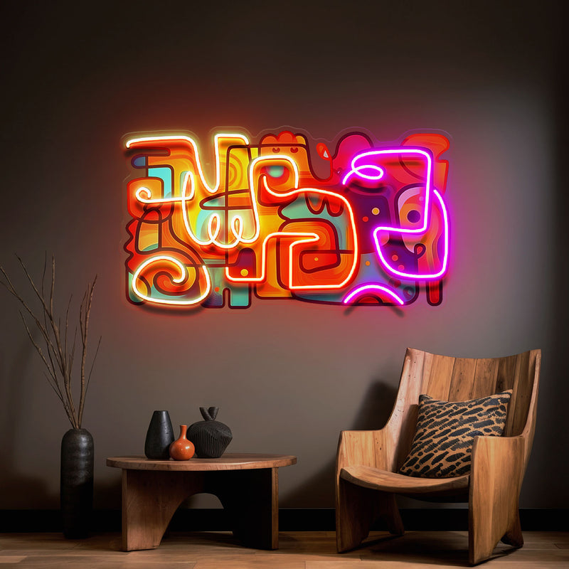 Colorful Scribble Abstract Art LED Neon Sign Light Pop Art