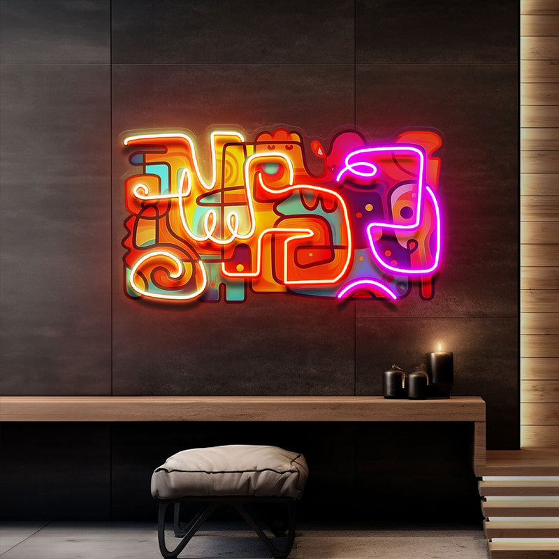 Colorful Scribble Abstract Art LED Neon Sign Light Pop Art