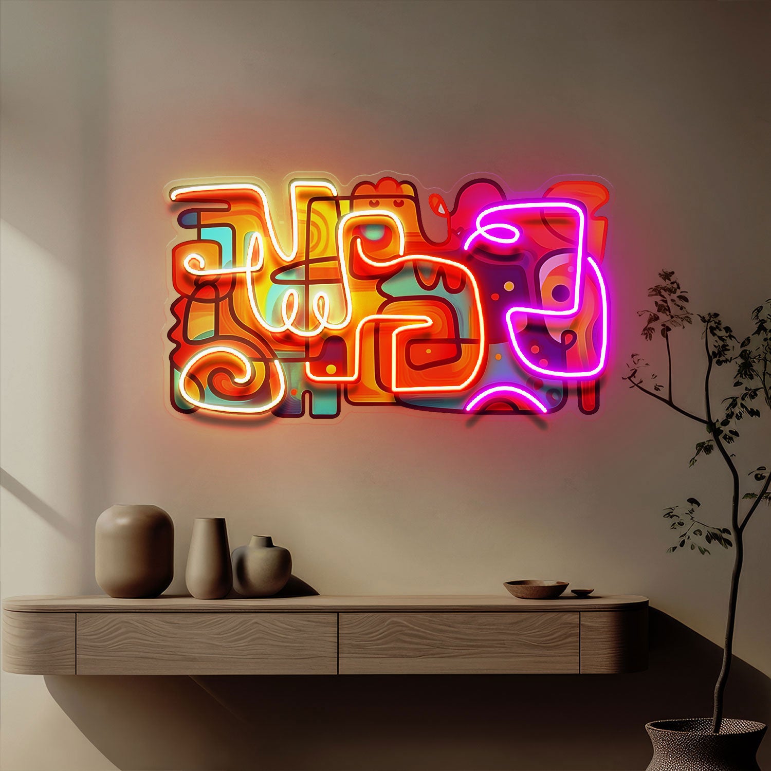 Colorful Scribble Abstract Art LED Neon Sign Light Pop Art