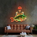 Colorful Fisherman LED Neon Sign Light Pop Art