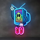 Cool Smiley Face Television LED Neon Sign Light Pop Art