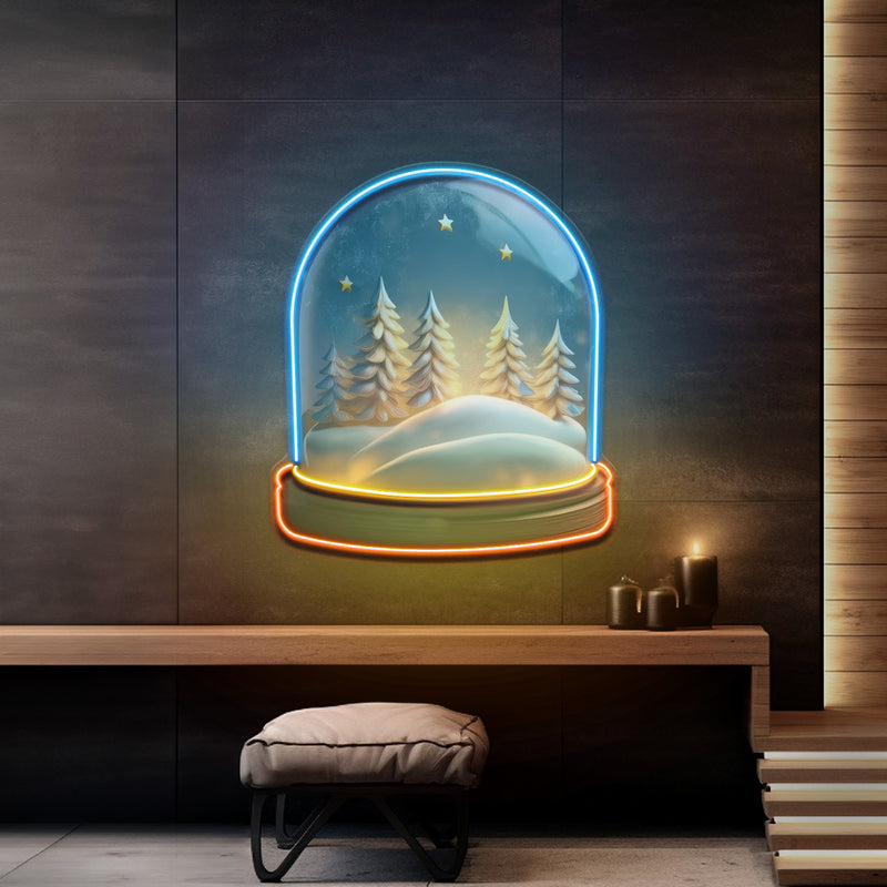 Cozy Night Snow Globe LED Neon Sign Light Pop Art