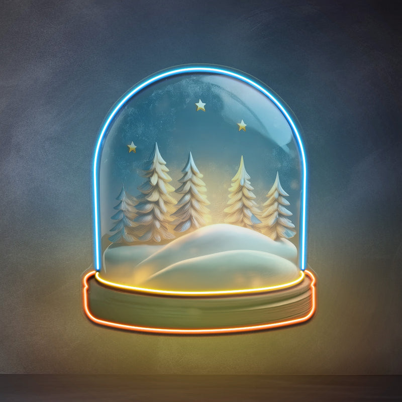 Cozy Night Snow Globe LED Neon Sign Light Pop Art