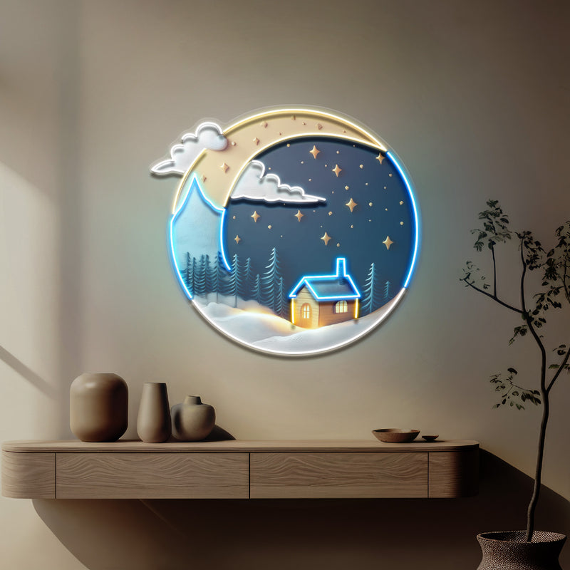 Cozy Starry Night LED Neon Sign Light Pop Art