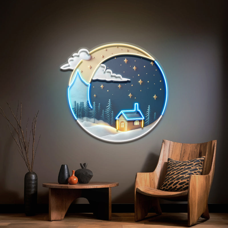 Cozy Starry Night LED Neon Sign Light Pop Art