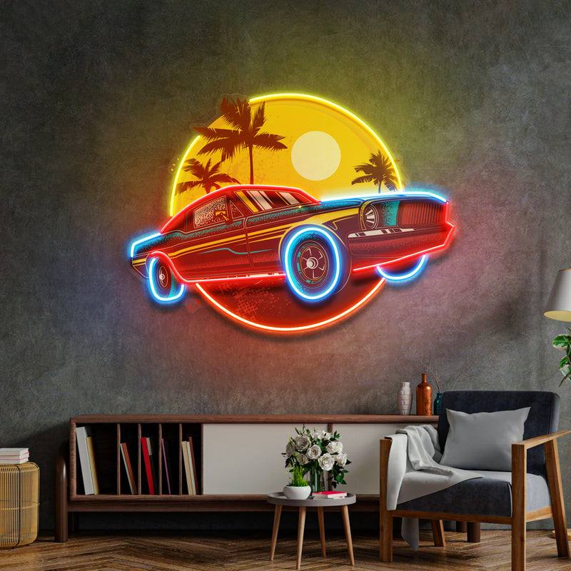 Tropical Vintage Car LED Neon Sign Light Pop Art