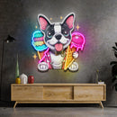 Cute Dog Eating Ice Cream LED Neon Sign Light Pop Art
