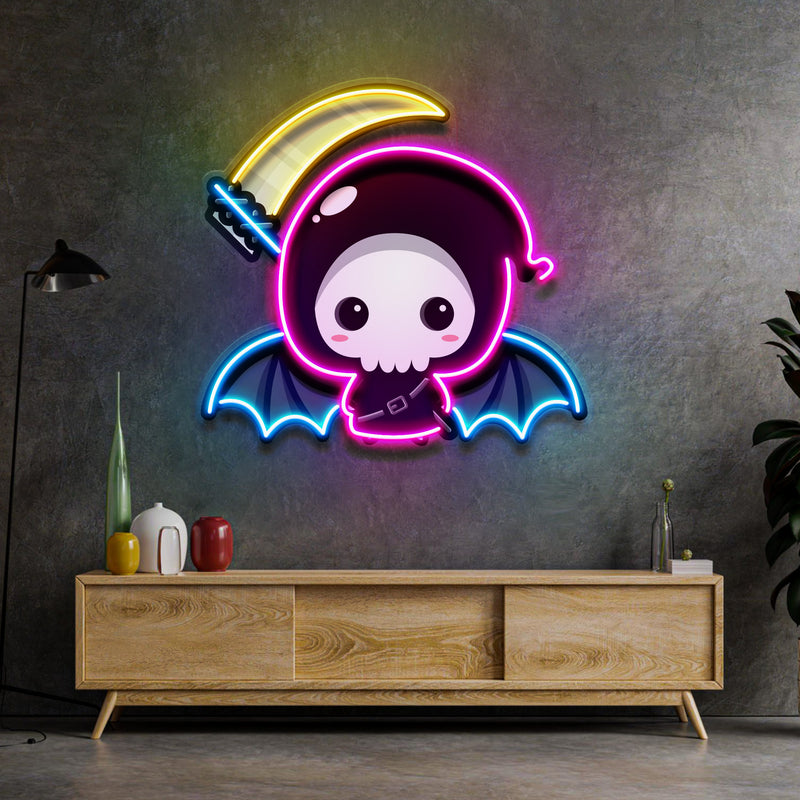 Cute Grim Reaper LED Neon Sign Light Pop Art