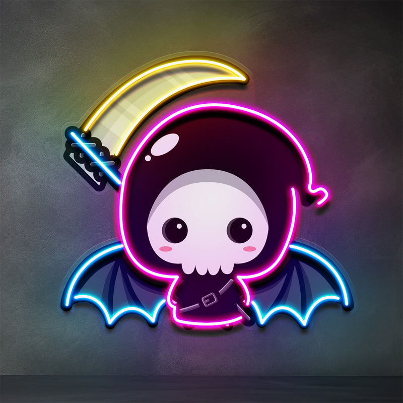 Cute Grim Reaper LED Neon Sign Light Pop Art