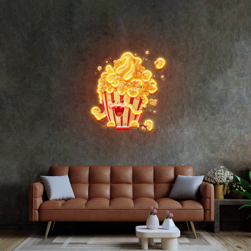 Cute Popcorn LED Neon Sign Light Pop Art