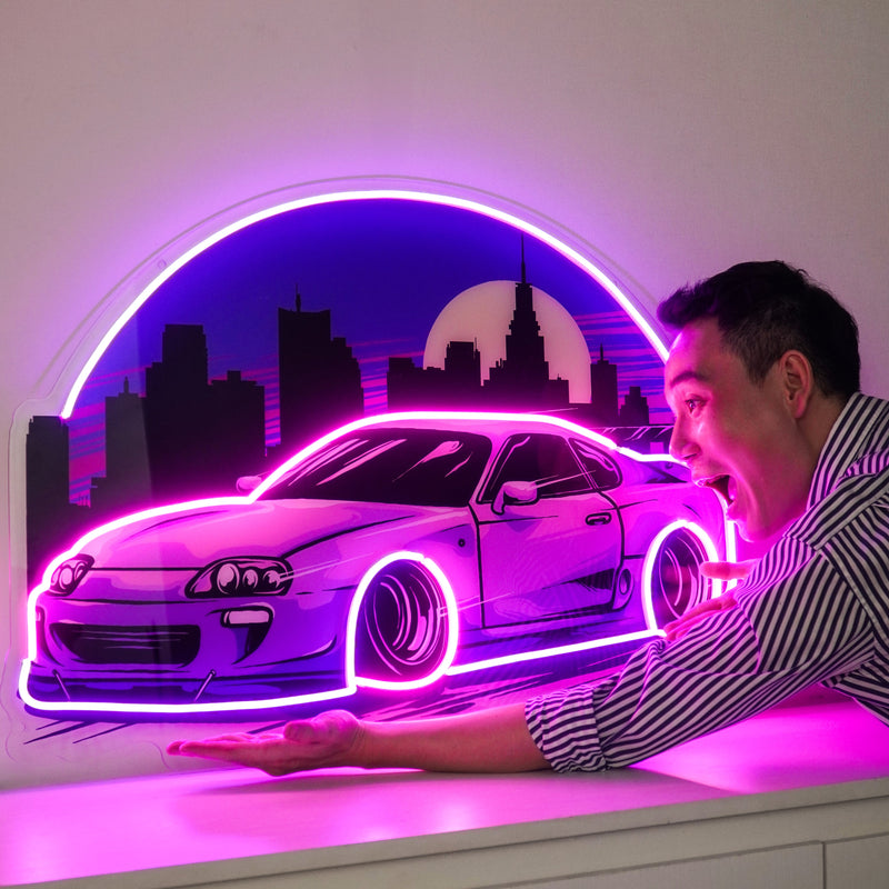 Sport car Supra Mk4 Midnight LED Neon Sign Light Pop Art