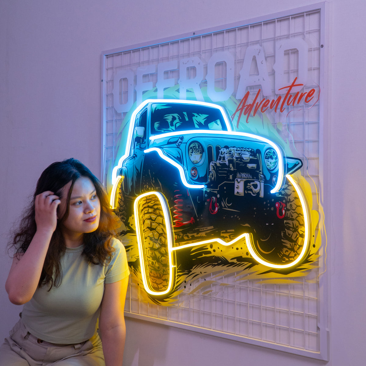 Offroad Adventure Dark Car LED Neon Sign Light Pop Art