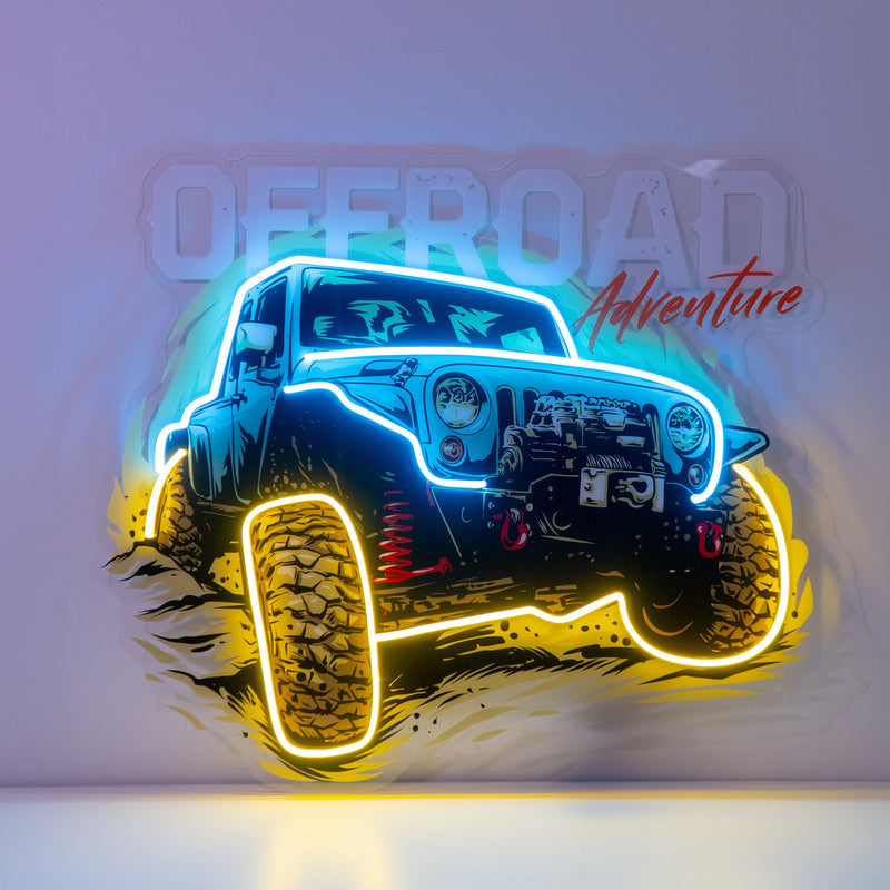 Offroad Adventure Dark  Car LED Neon Sign Light Pop Art