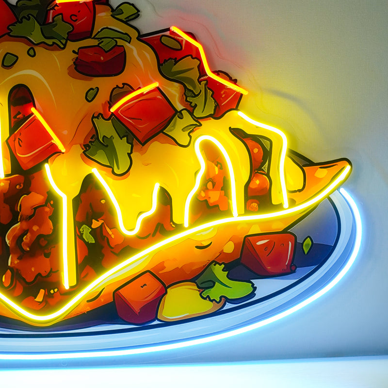 Chili Cheese Nachos LED Neon Sign Light Pop Art