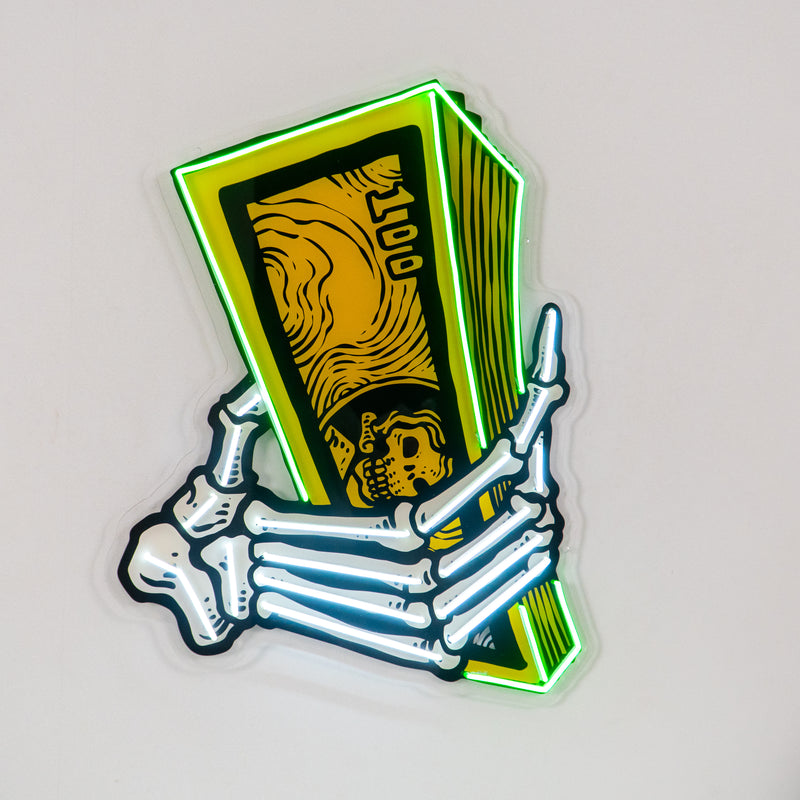 Money Hands Led Neon Acrylic Artwork