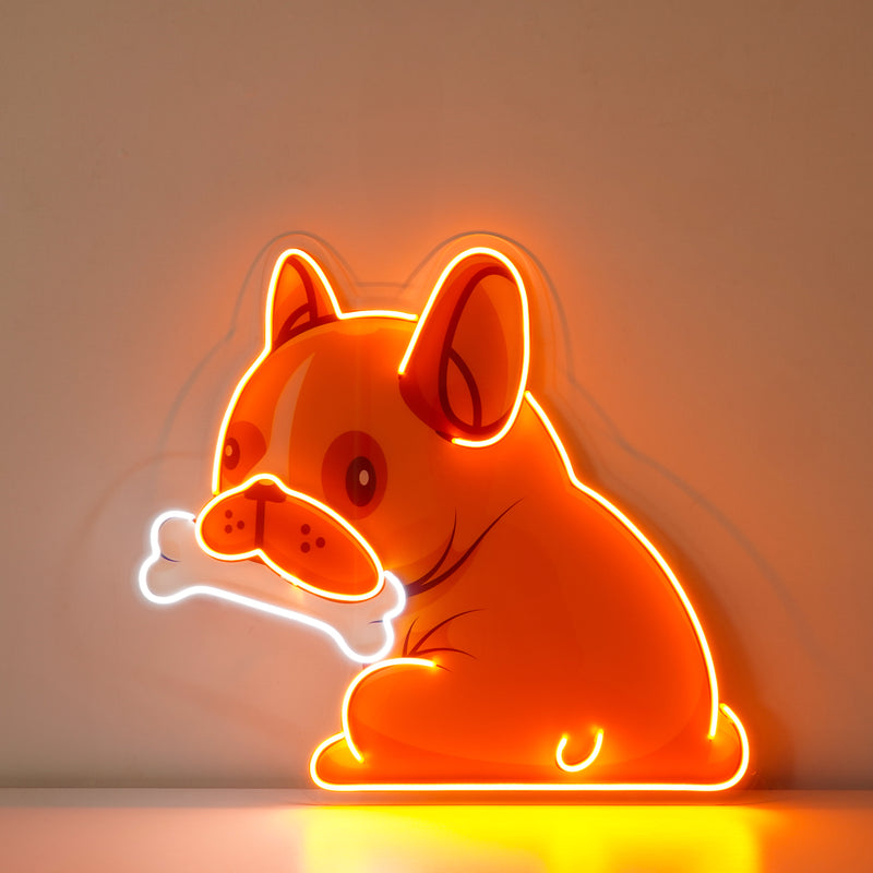 Dog Gnawing Bone LED Neon Sign Light Pop Art