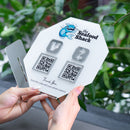 Custom Double QR Code Octagon Stand Layout A