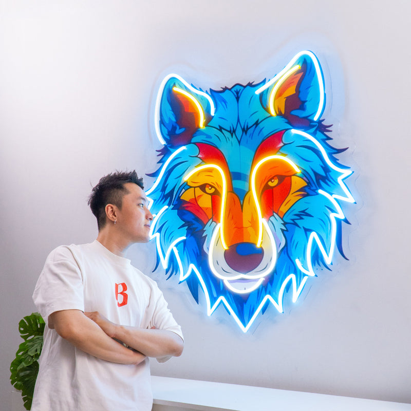 Colorful Wolf LED Neon Sign Light Pop Art