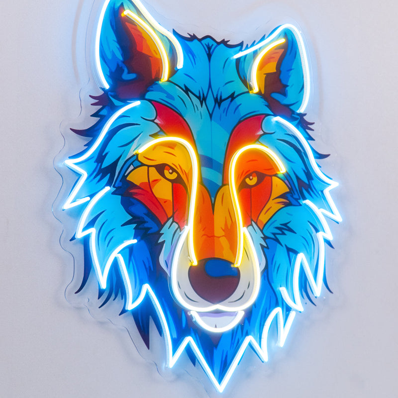 Colorful Wolf LED Neon Sign Light Pop Art