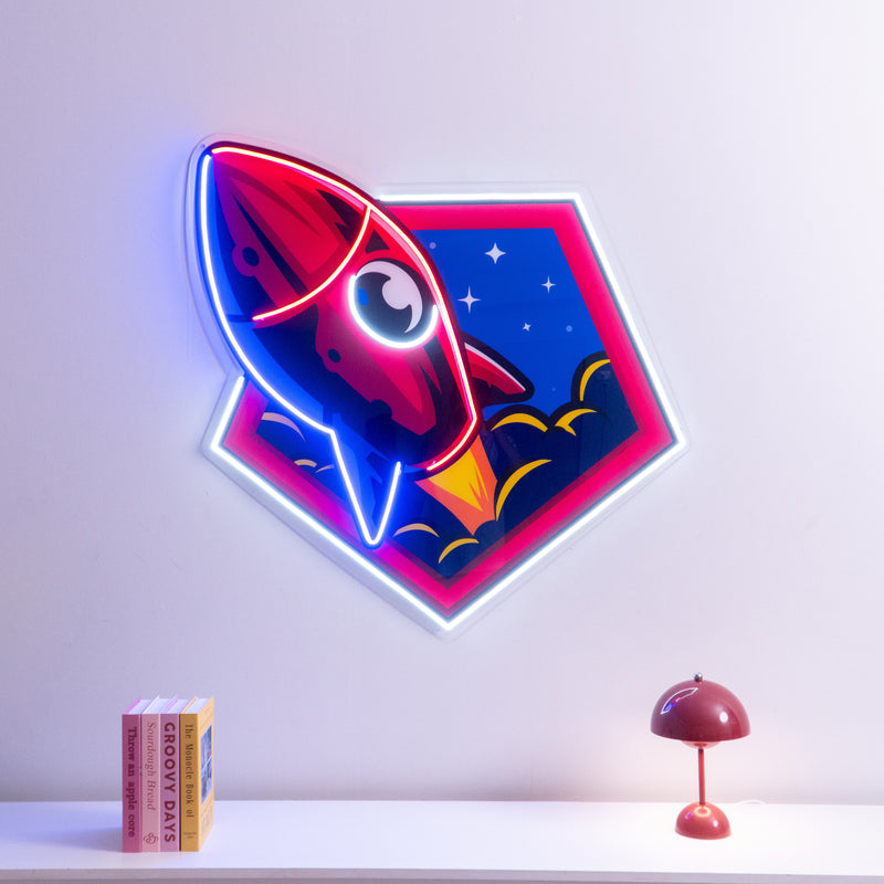 Rocket Space LED Neon Sign Light Pop Art