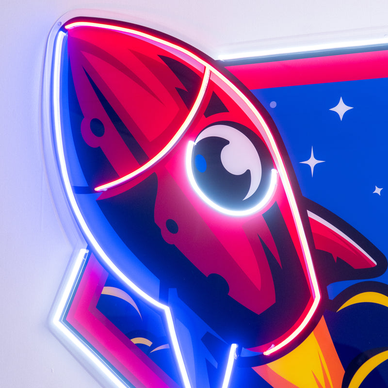 Rocket Space LED Neon Sign Light Pop Art