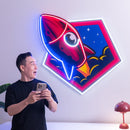 Rocket Space LED Neon Sign Light Pop Art