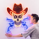 Skull In Cowboy Hat LED Neon Sign Light Pop Art