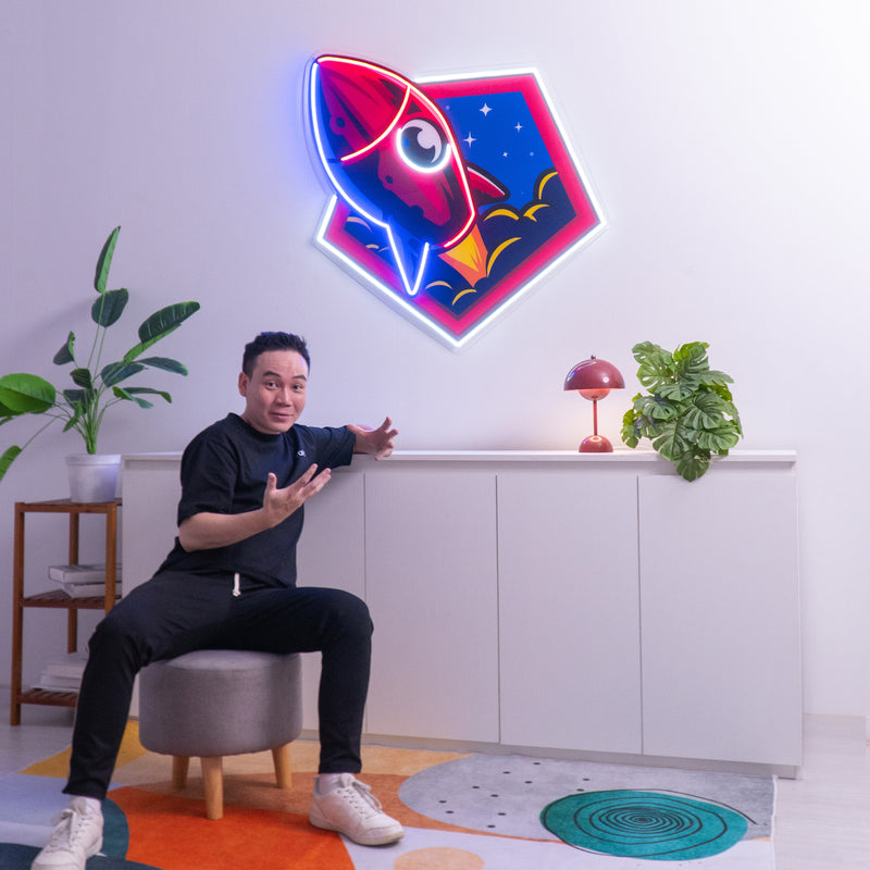 Rocket Space LED Neon Sign Light Pop Art